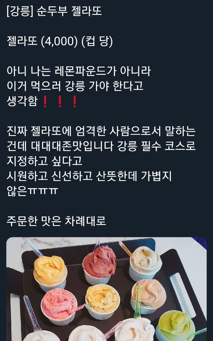 강릉에서 판다는 순두부 젤라또.JPG - 악플달면 쩌리쩌려버려 - ＊여성시대＊ 차분한 20대들의 알흠다운 공간 강릉에서 판다는 순두부 젤라또.JPG