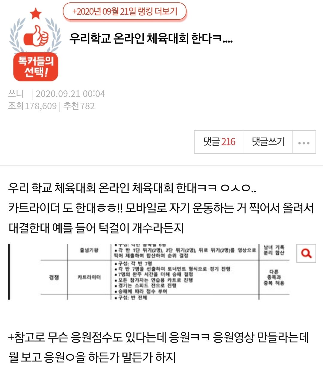 판) 우리학교 온라인체육대회한다 | 인스티즈