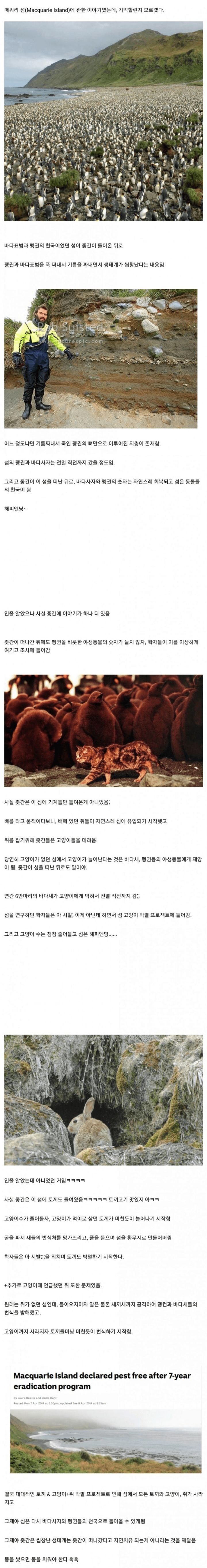 인간이 망친 생태계를 냅두면 안되는 이유.jpg | 인스티즈