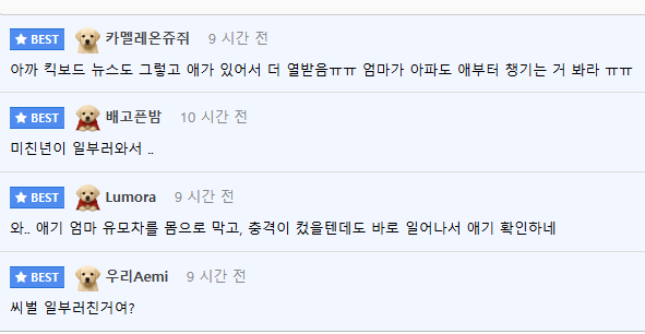 약혐?) 유모차랑 애엄마 뺑소니 치고 달아나는걸 목격한 시민의 행동. mp4 | 인스티즈
