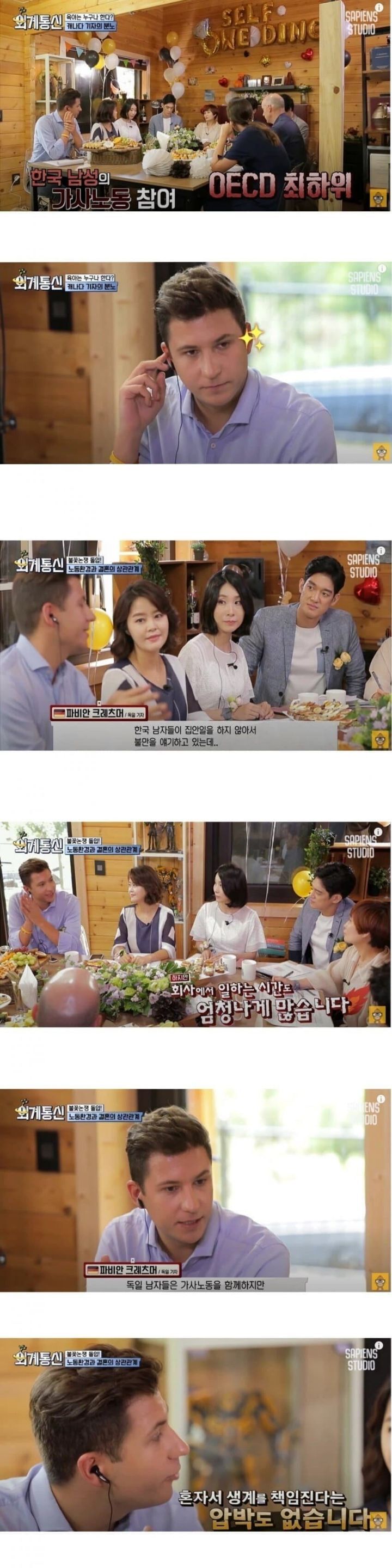 한국남성 가사노동 참여율에 일침 놓는 독일기자 | 인스티즈