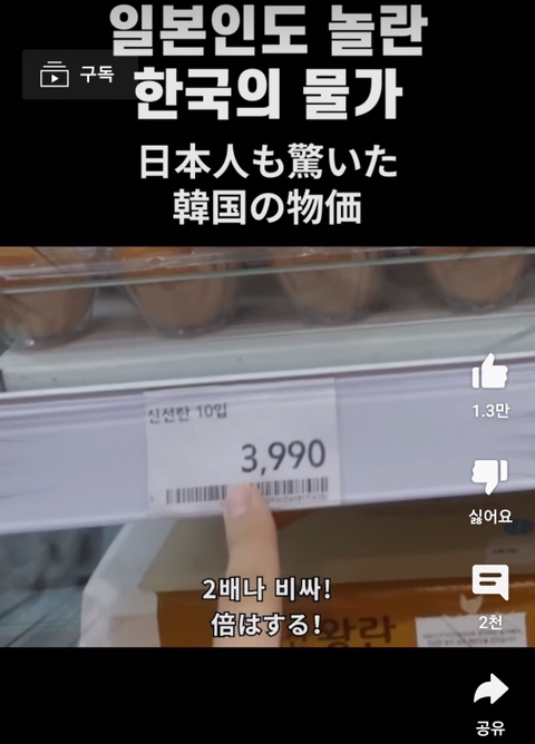 일본인들도 화들짝 놀란다는 한국 물가 | 인스티즈