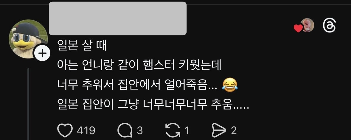 일본집 겨울 추위는 한국이랑 체감이 다르다는 스레드인 | 인스티즈