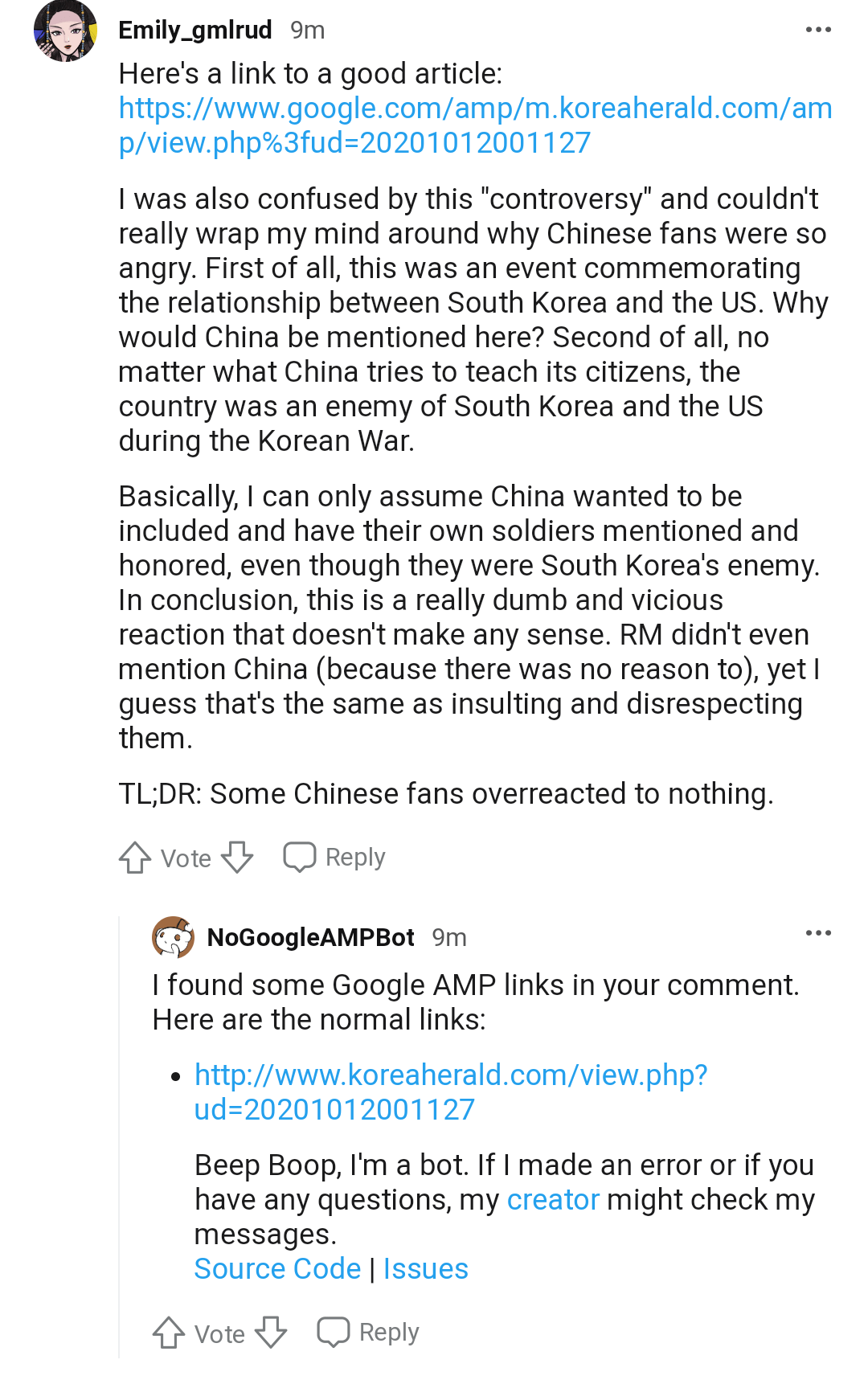 방탄 발언과 중국 대응에 대한 해외 반응.txt | 인스티즈