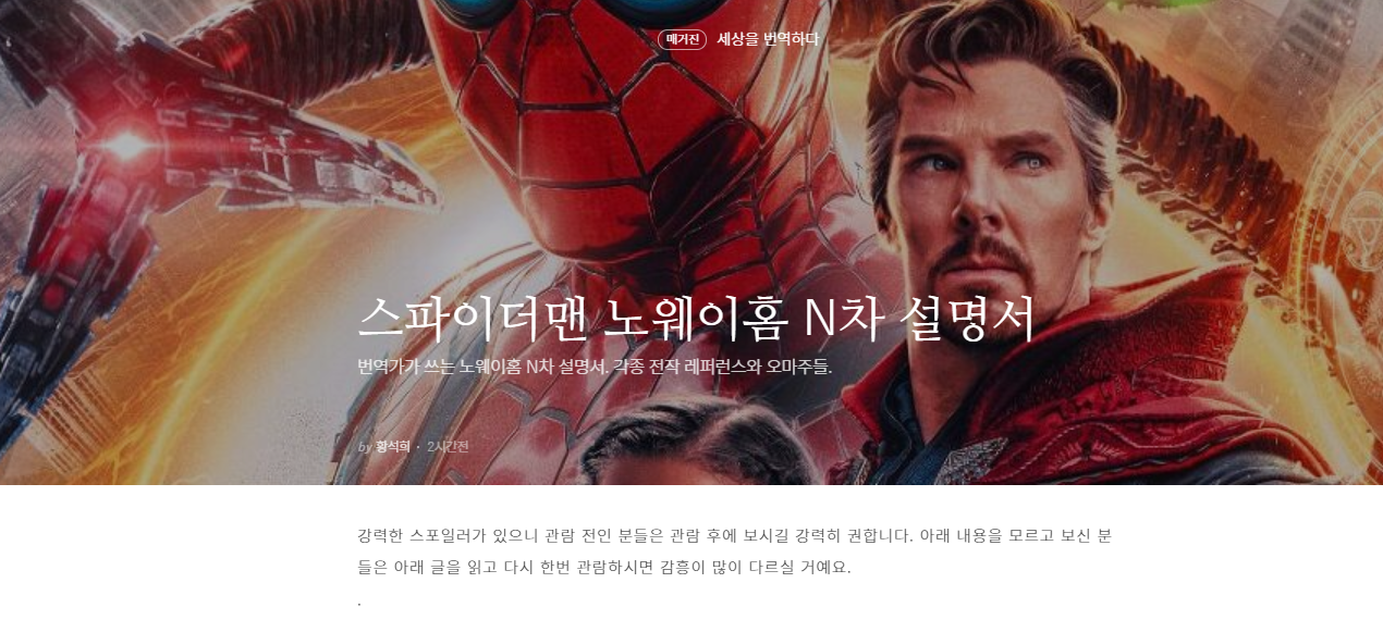 !강스포주의! 번역가 황석희의 스파이더맨 노웨이홈 N차 설명서 | 인스티즈