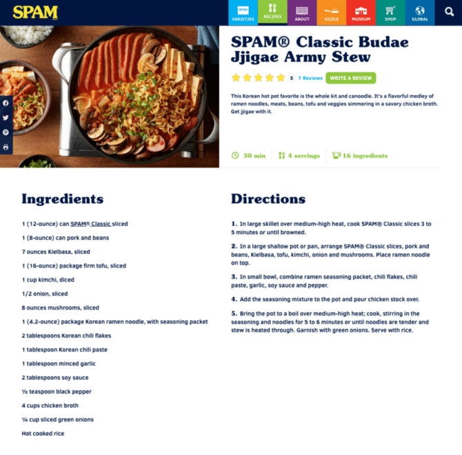 미국의 스팸 본사가 인증한 5성 레시피.JPG | 인스티즈