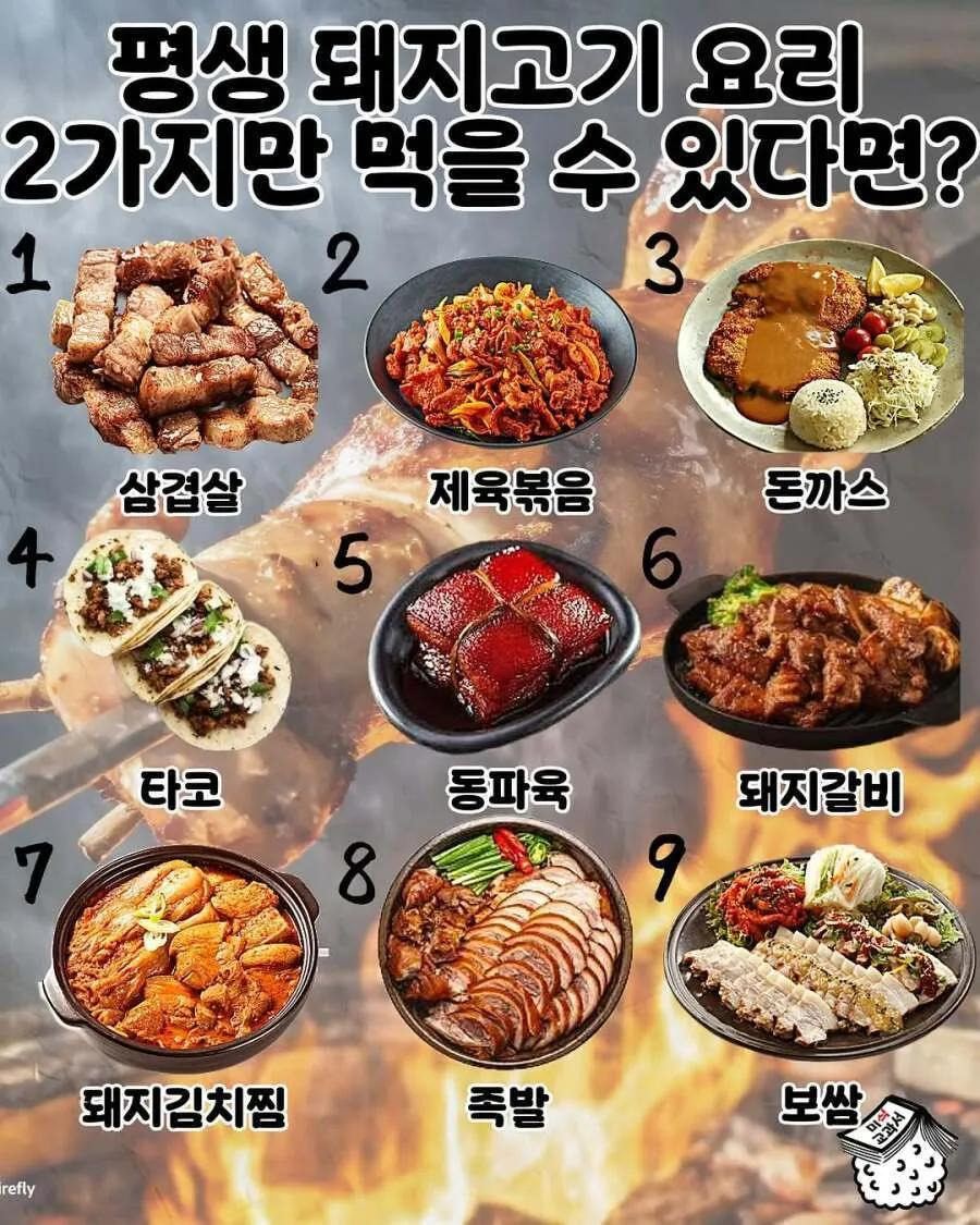 평생 돼지고기 2가지만 먹을 수 있다면? | 인스티즈