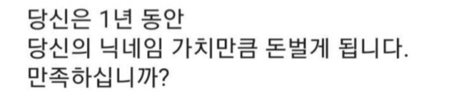 당신은 올해 닉네임 가치만큼 돈을 벌게됩니다 | 인스티즈