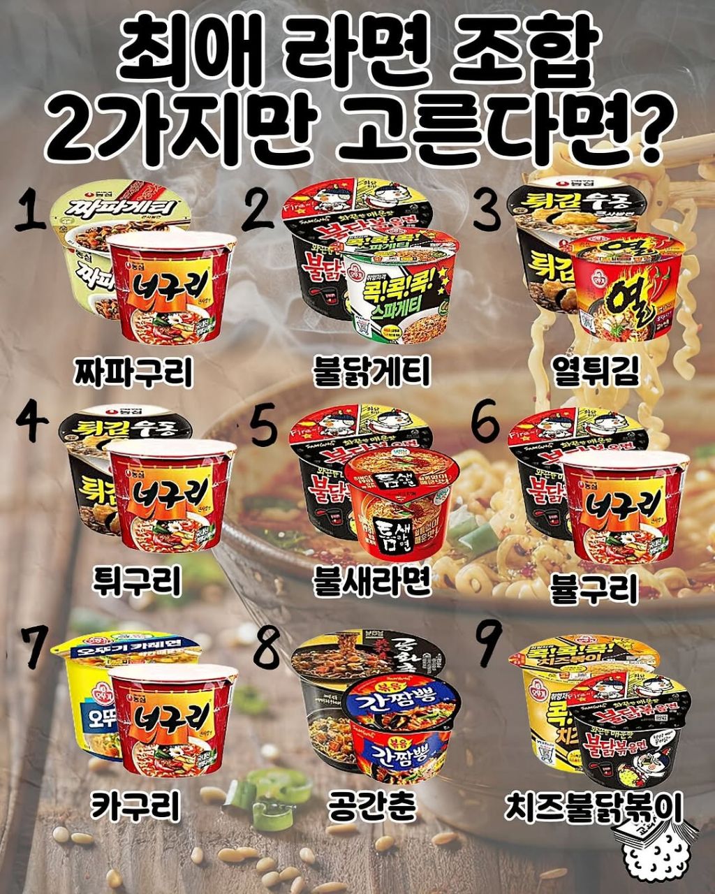 최애 라면 조합 2가지 고르기 | 인스티즈