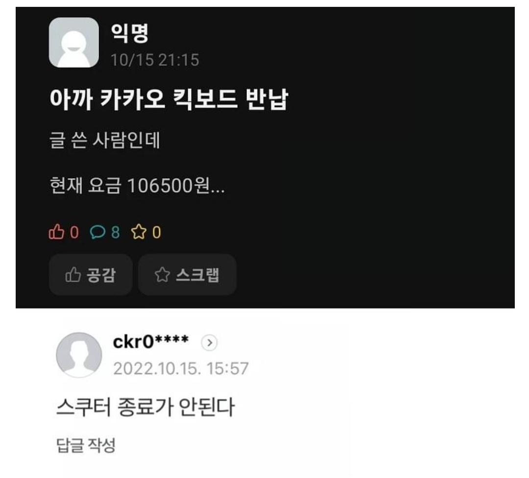 카카오 먹통사태 피해자 | 인스티즈