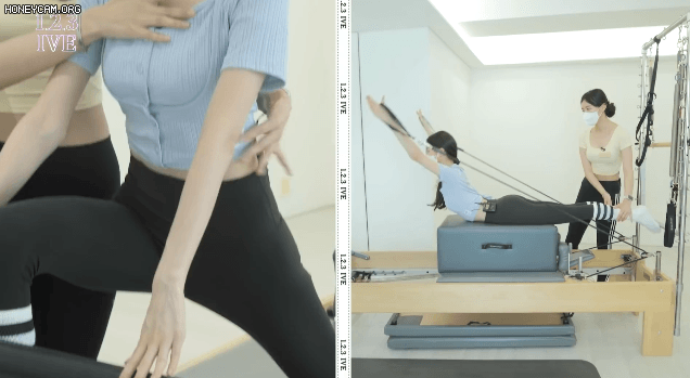 필라테스 수업 받는 아이브 장원영, 안유진.jpgif | 인스티즈