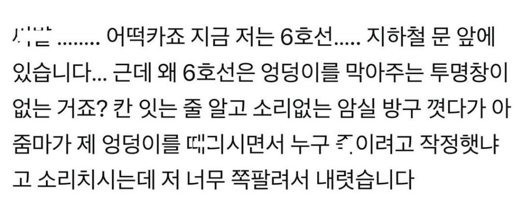 전철에서 방구뀌고 엉덩이 맞은사람 | 인스티즈