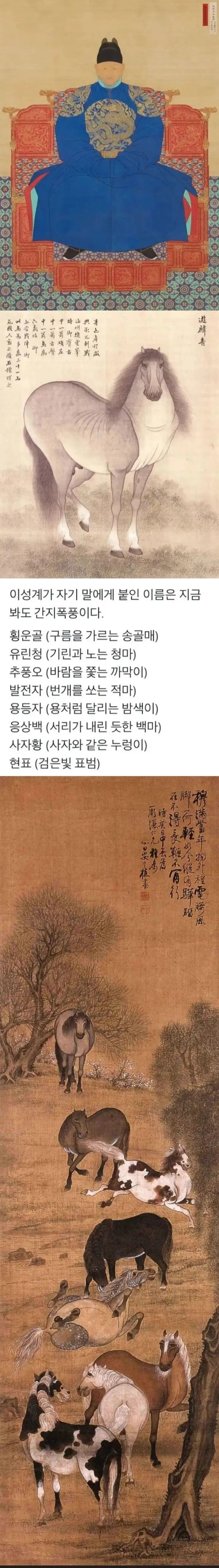 이성계가 자기 말들에게 붙인 이름들 | 인스티즈