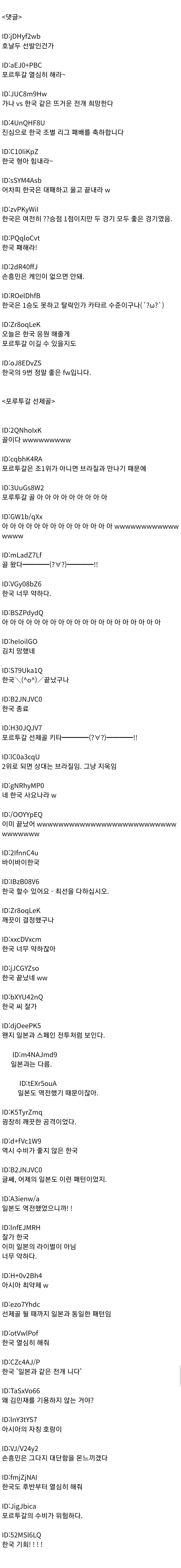 "한국, 포루투갈에 승리! 극적 16강 진출!" 실황 일본반응 | 인스티즈