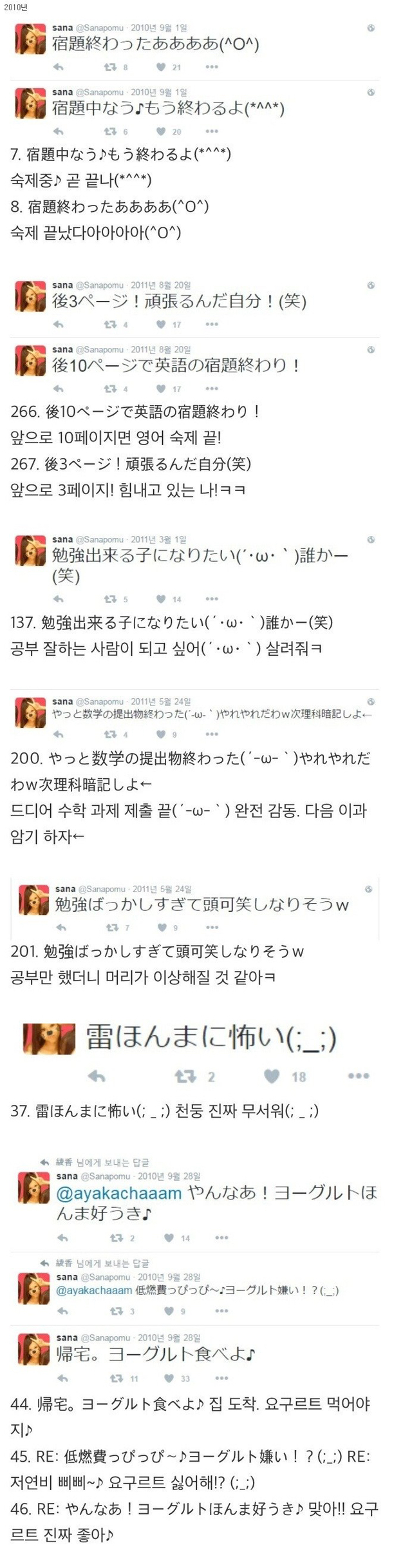 트와이스 사나의 과거 트위터 행적....jpg | 인스티즈