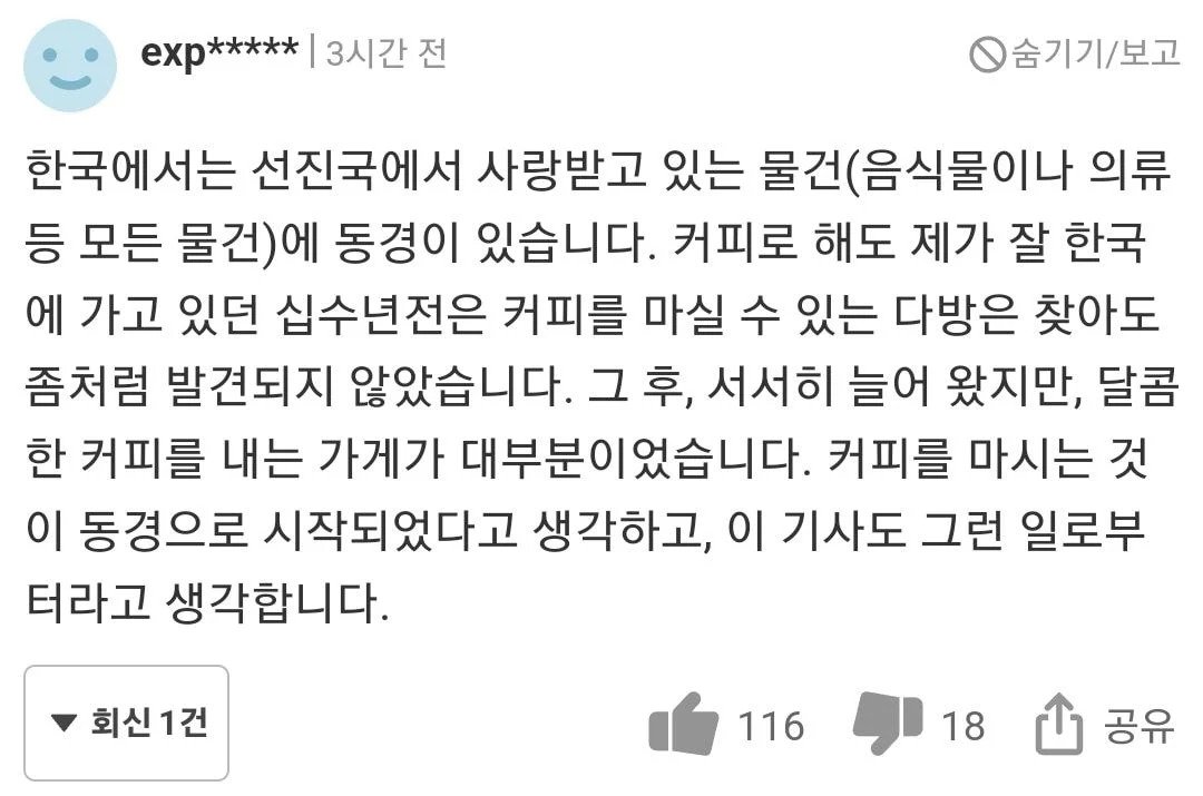 한국인이 아이스 아메리카노를 좋아한다는 일본뉴스 댓글.jpg | 인스티즈