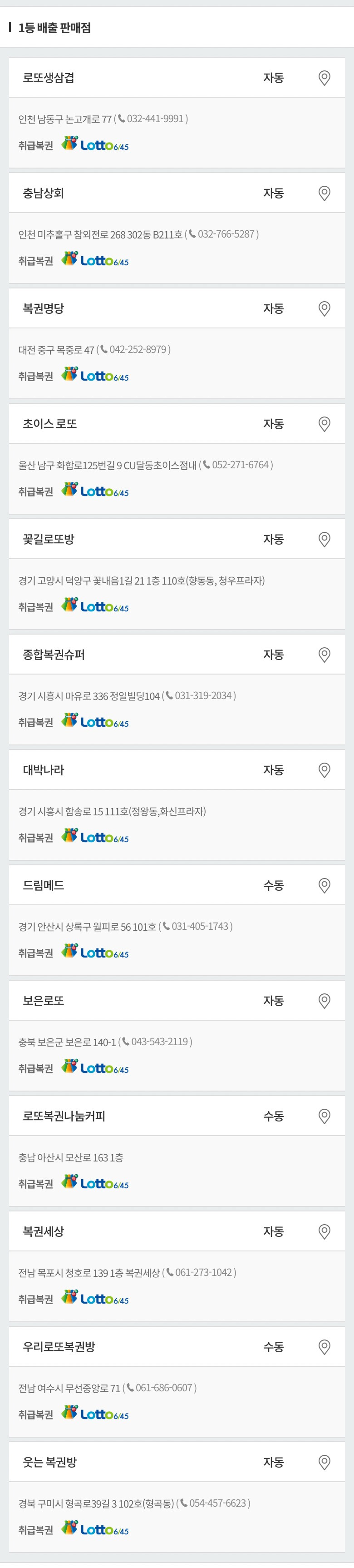 이번주 로또 1등 배출 판매점 | 인스티즈