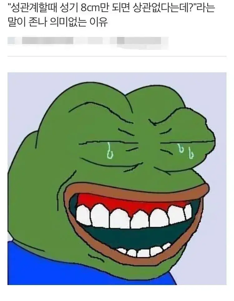 "성관계할때 성기 8cm만 되면 상관없다는데?" | 인스티즈