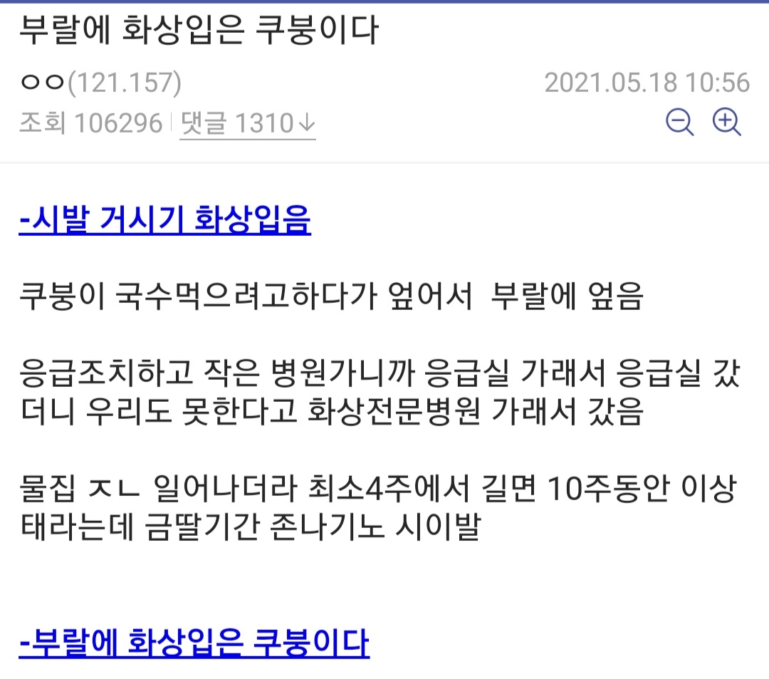 랄부에 화상입은 디씨인.txt | 인스티즈