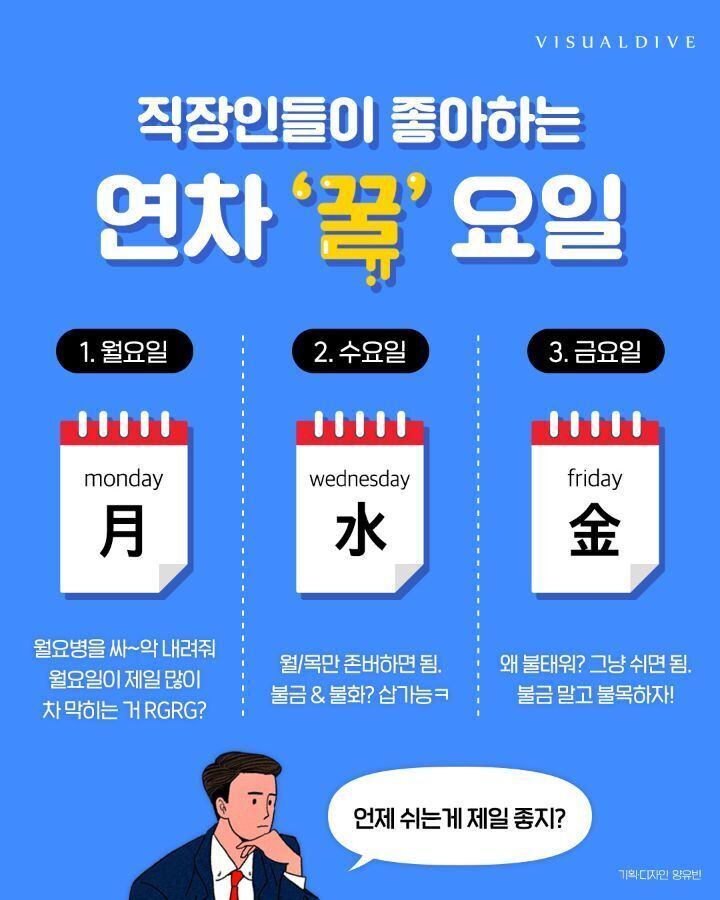 직장인들이 좋아하는 연차 꿀요일 | 인스티즈
