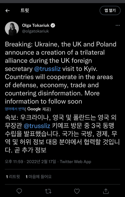 [속보] 영국•폴란드•우크라이나, 삼국동맹 수립 | 인스티즈