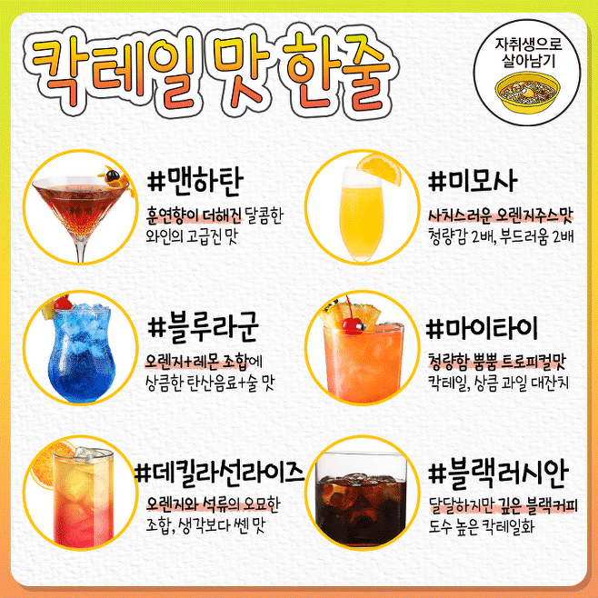 칵테일 초보들을 위한 대표 칵테일 30개 맛 간단정리.jpg | 인스티즈