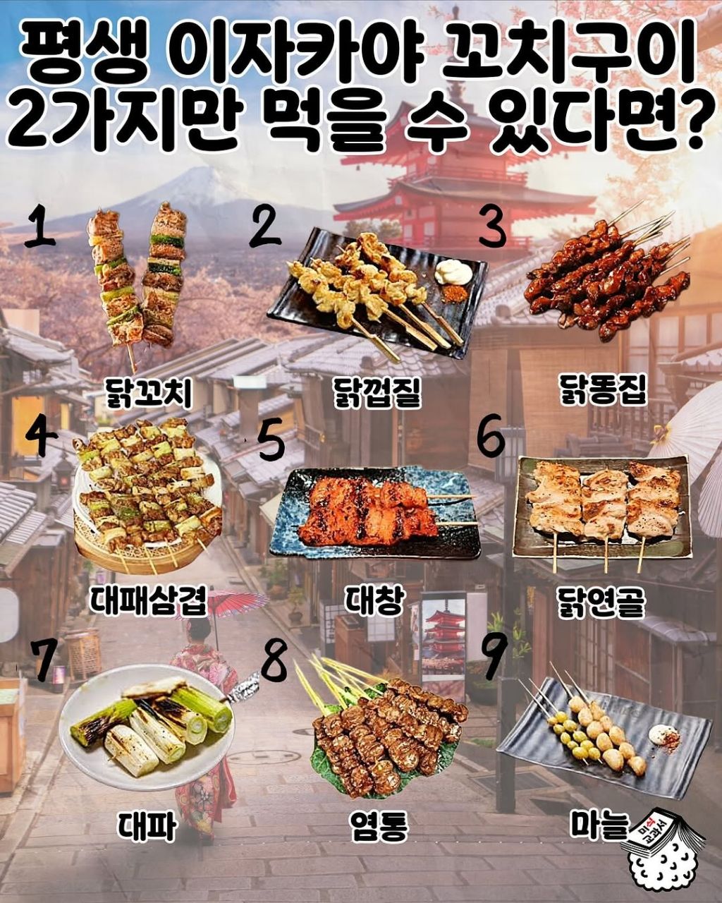 평생 이자카야 꼬치구이 2가지만 먹을수 있다면? | 인스티즈