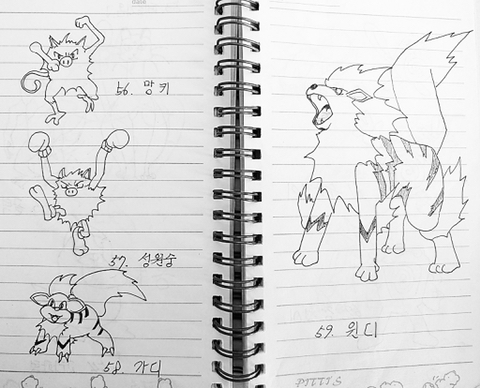 한 아버지가 띠부띠부씰 대신 직접 그려주셨던 포켓몬 도감 | 인스티즈