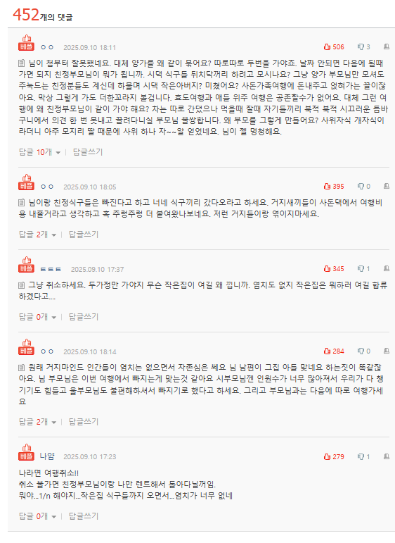 목요일루팡스퍼트 네판) 양가 가족여행 준비 중인데 남편이랑 시댁 식구들한테 오만정 다 떨어졌네요 | 인스티즈