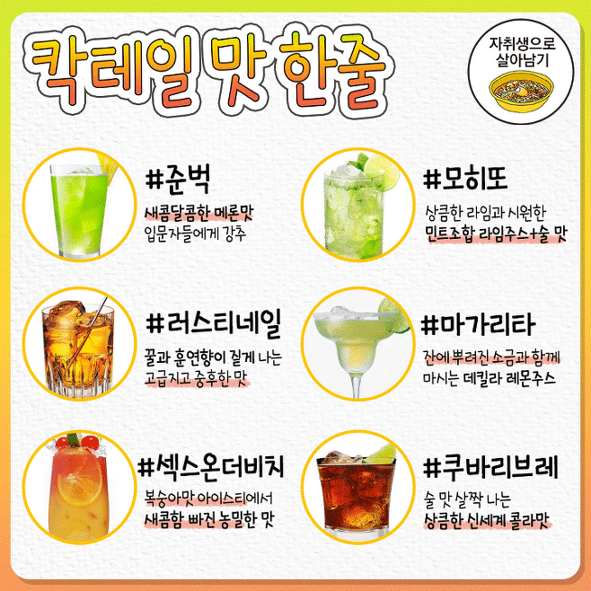 칵테일 초보들을 위한 대표 칵테일 30개 맛 간단정리.jpg | 인스티즈