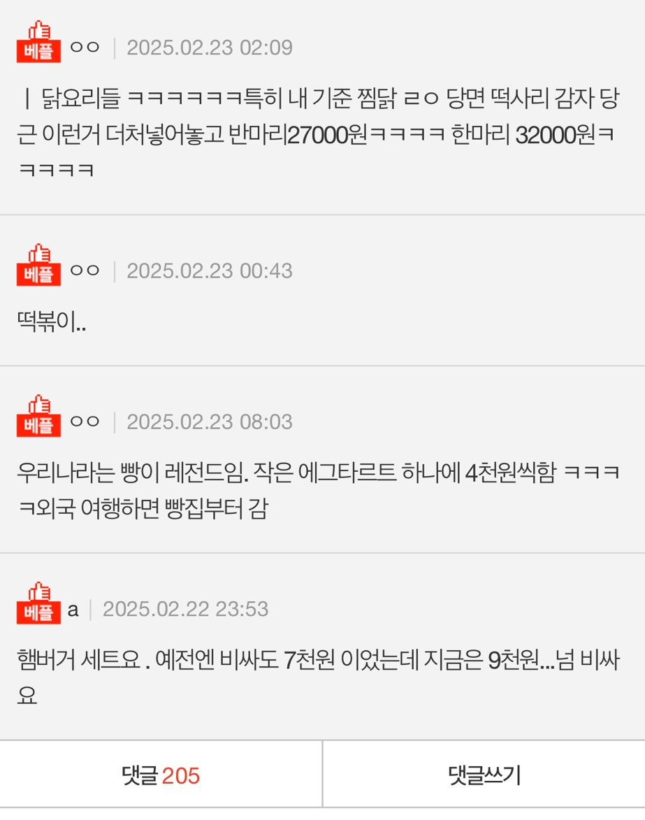 요즘 너무 비싸졌다 생각드는 음식 있나요?..jpg | 인스티즈