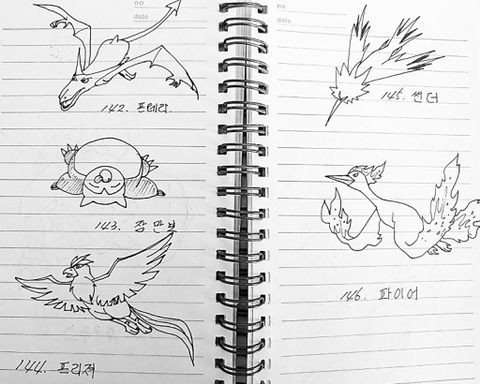 한 아버지가 띠부띠부씰 대신 직접 그려주셨던 포켓몬 도감 | 인스티즈