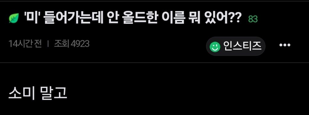 '미' 들어가는데 안 올드한 이름 뭐 있어?? | 인스티즈