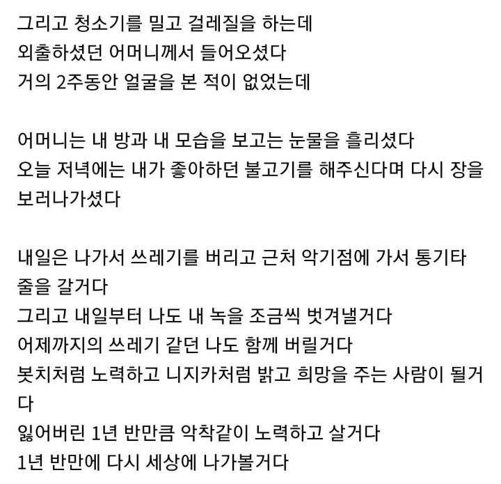 1.5년차 히키코모리가 쓴 글...jpg | 인스티즈