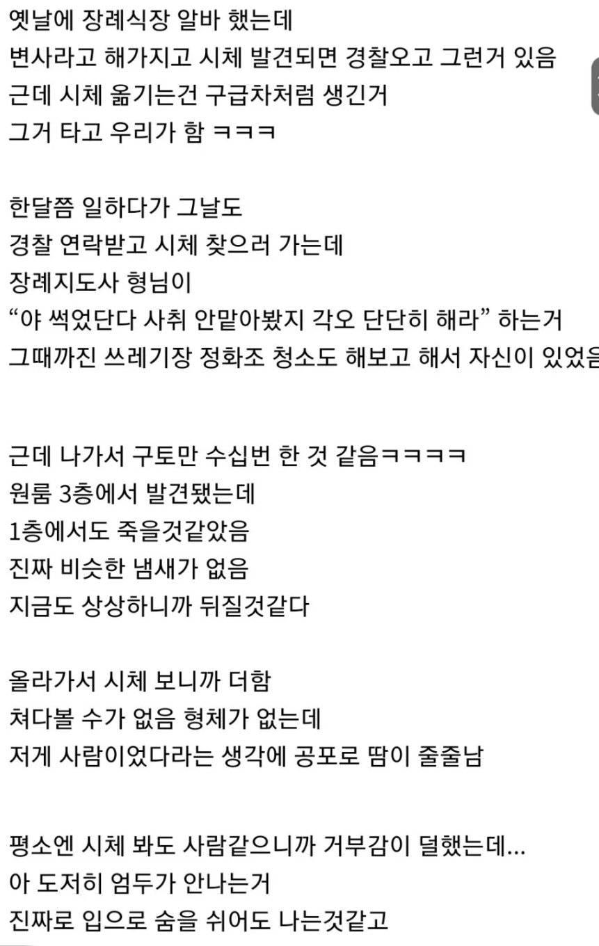 완전 썩은 시체 가까이서 본 적 있냐는 디씨인 | 인스티즈