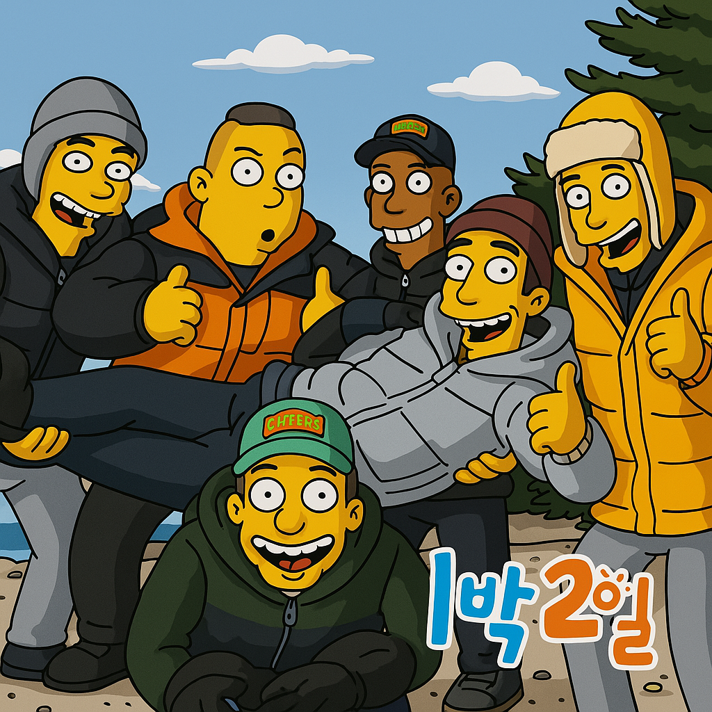 챗gpt가 그려준 심슨버전 무한도전&1박2일 | 인스티즈