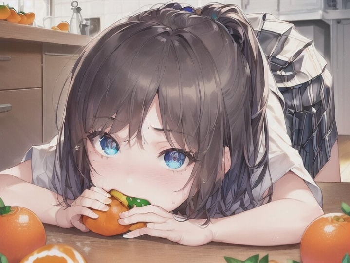 감귤 먹는 소녀를 그려줘 ai야 | 인스티즈