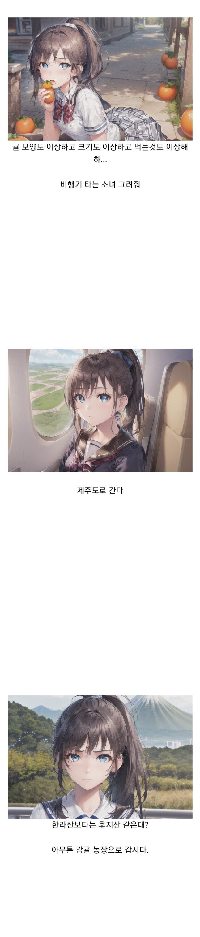 감귤 먹는 소녀를 그려줘 ai야 | 인스티즈