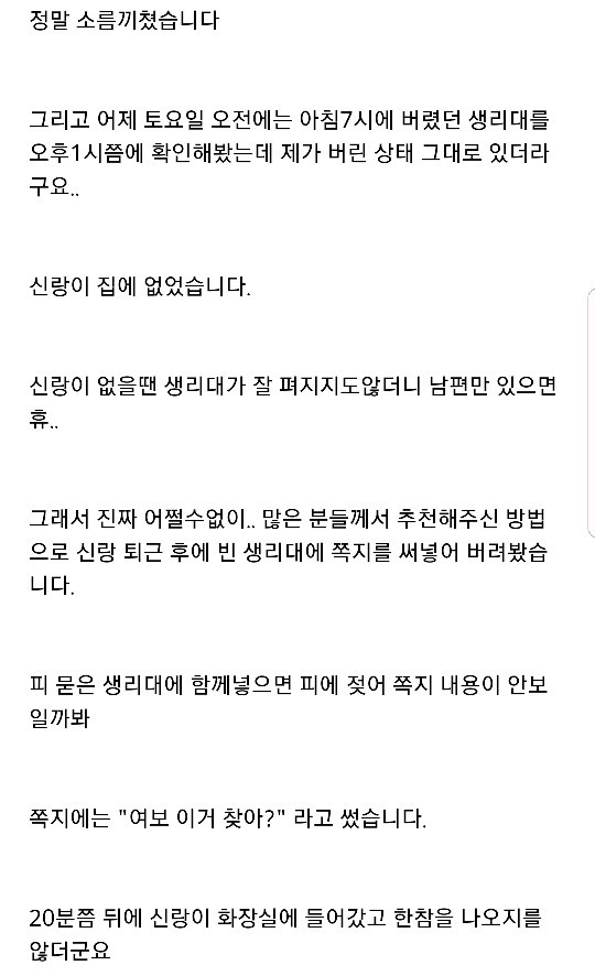 남편이 제 생리대를 확인하는것 같아요.. | 인스티즈
