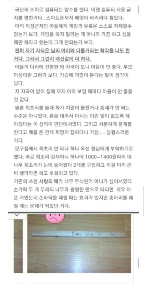 게임좋아하는 아들 체벌 8년후 결말 | 인스티즈