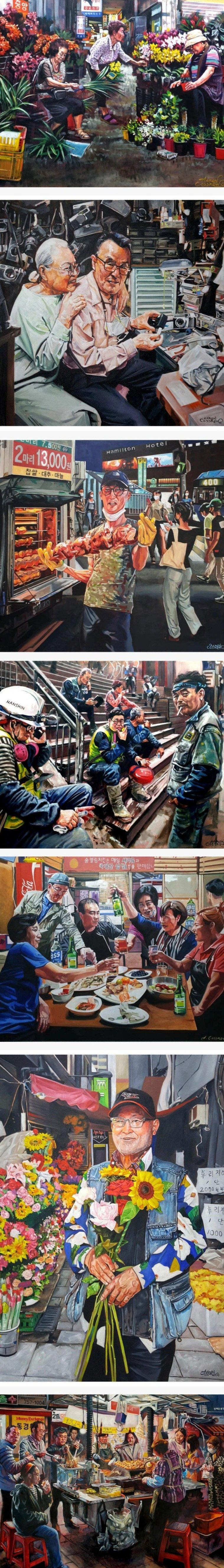 미국 화가가 표현한 '서울 거리의 사람들' | 인스티즈