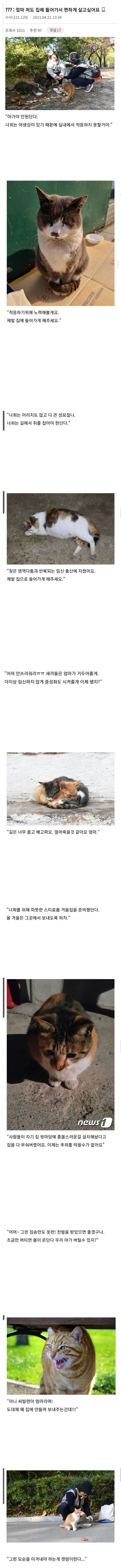 엄마...저도 집에 들어가고 싶어요.... | 인스티즈