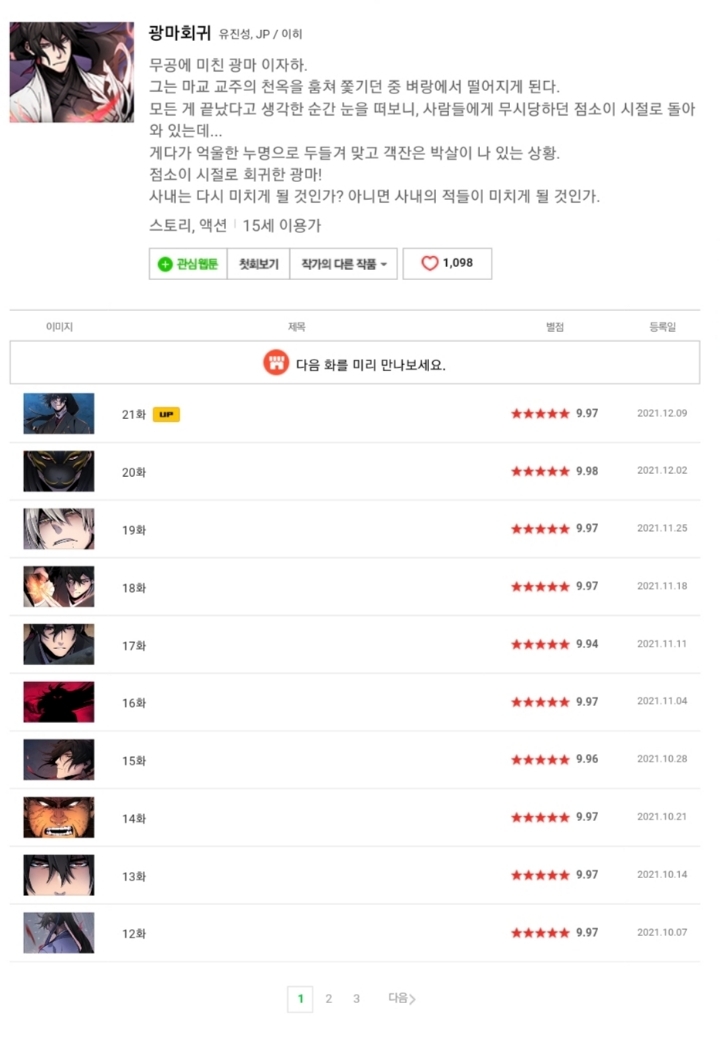 요즘 개인적으로 생각하는 네이버 웹툰 1티어 TOP5 | 인스티즈