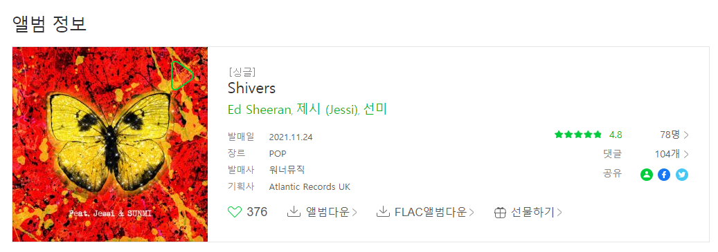 Ed Sheeran, 제시 (Jessi), 선미 - Shivers | 인스티즈