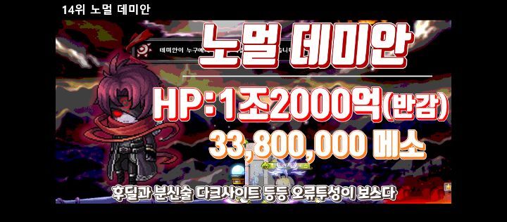 메이플스토리 보스 난이도 순위 Top 47 | 인스티즈