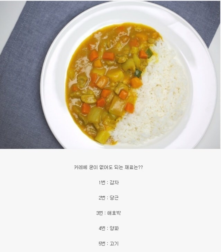 카레에 굳이 없어도될 재료는? | 인스티즈