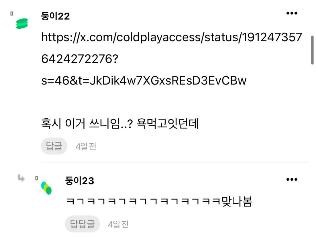 콜드플레이 목마 민폐녀 논란 | 인스티즈