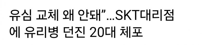 SKT 대리점에 유리병 던진 20대 체포 | 인스티즈