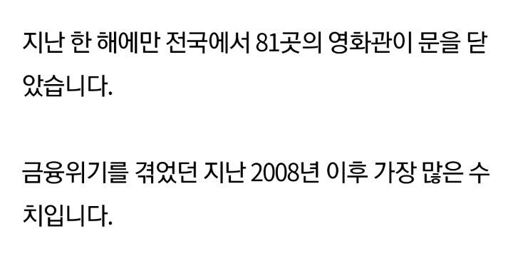 영화관 81곳 폐업, 내년에 전부 사라질지도? | 인스티즈