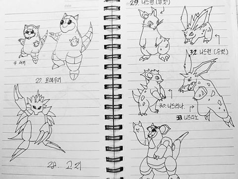 한 아버지가 띠부띠부씰 대신 직접 그려주셨던 포켓몬 도감 | 인스티즈